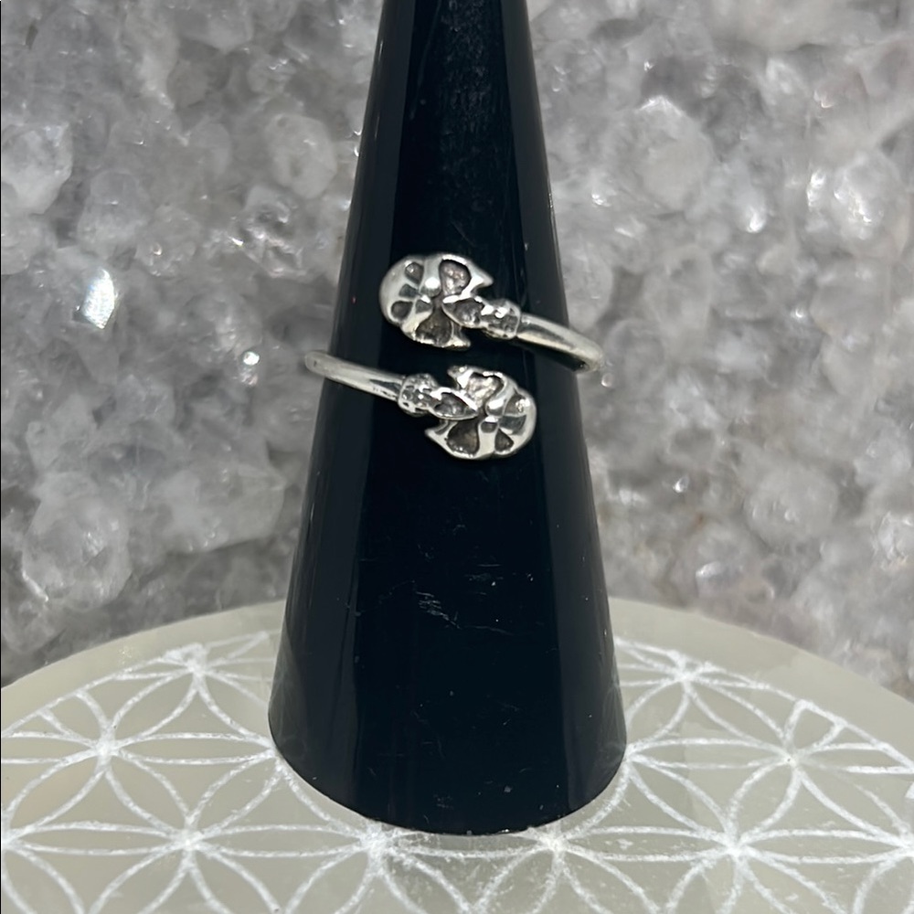 Sterling Silver Bypass Skull Ring